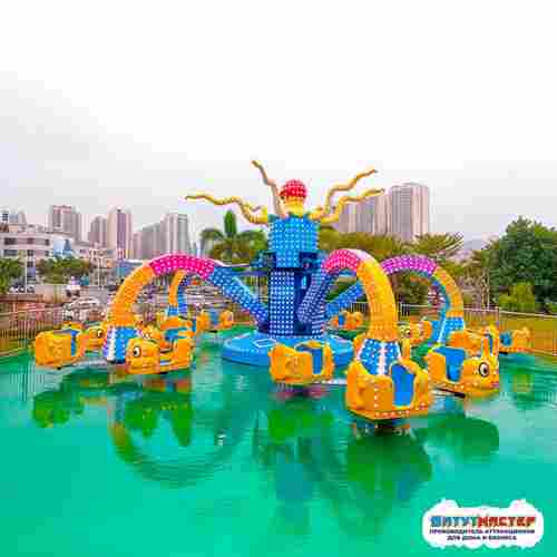 Карусель осьминог «Подводный осьминог» 16 кабинок, 32 места 12,5×12,5×5 м