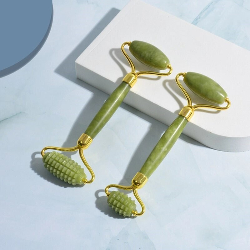 Массажный ролик для лица и тела нефрит  L 15 см