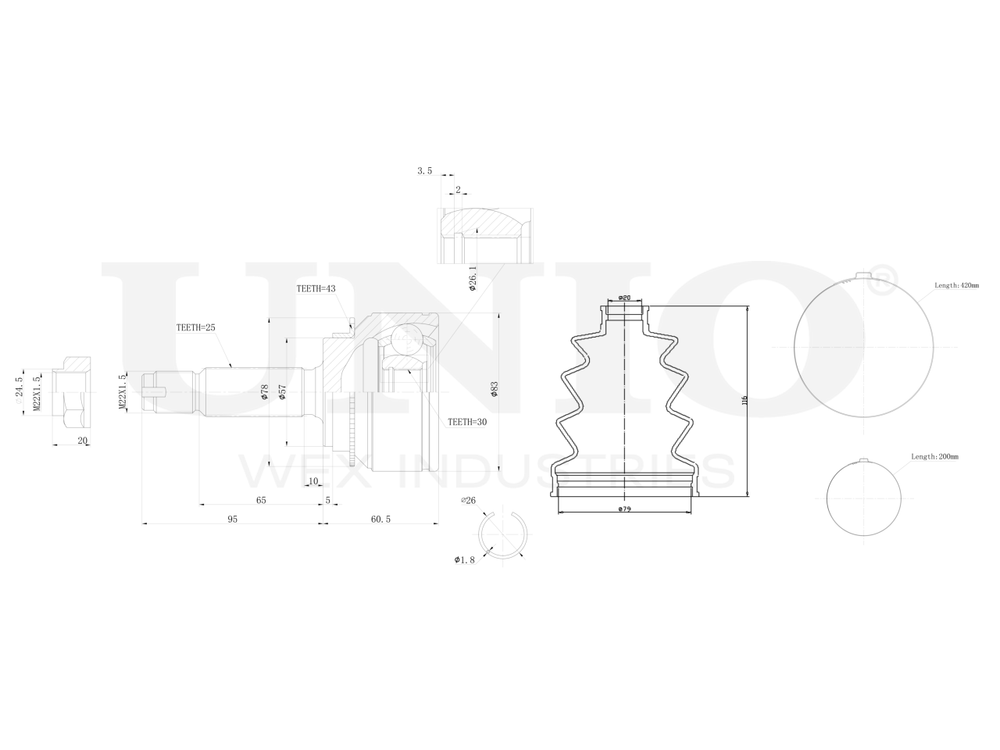 ШРУС внешний UNIO CVJ-20137