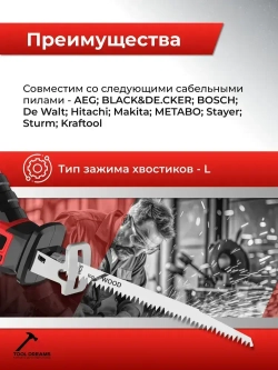 Полотно для сабельной пилы, набор из 10шт