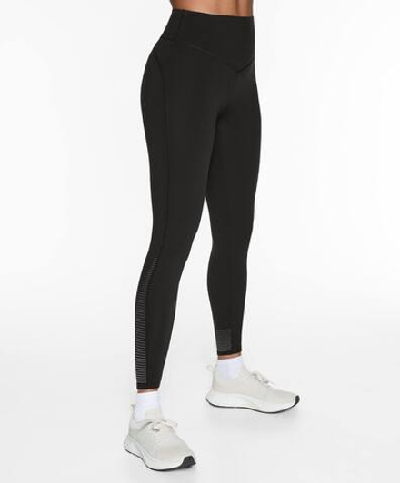 OYSHO Легинсы до щиколотки Compressive Running с высокой посадкой, 65 см, черный