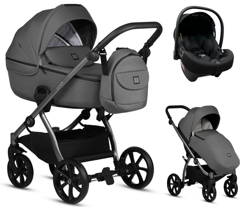 Детская коляска Tutis Uno 5 Plus Essential collection 3 в 1 с автокреслом Elo Lux EduSky Black 1402145 Canella