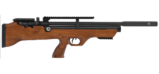 Пневматическая винтовка PCP буллпап Hatsan FlashPup QE 5,5 мм с модератором, в дереве