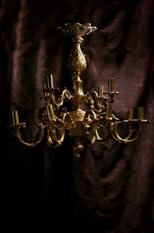 Бронзовая антикварная люстра