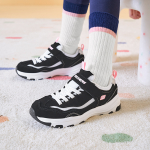 Big children's Skechers I-Conik sports comfortable non-slip shock absorption wear-resistant children's casual shoes black pink