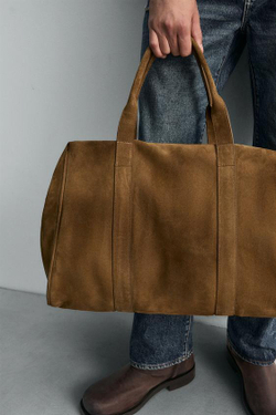 ZARA ДОРОЖНАЯ КОЖАНАЯ СУМКА - LIMITED EDITION, КОРИЧНЕВЫЙ