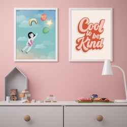 IKEA BILD  (ИКЕА БИЛД)  -  Плакат, Круто быть добрым - красный, 40x50 см