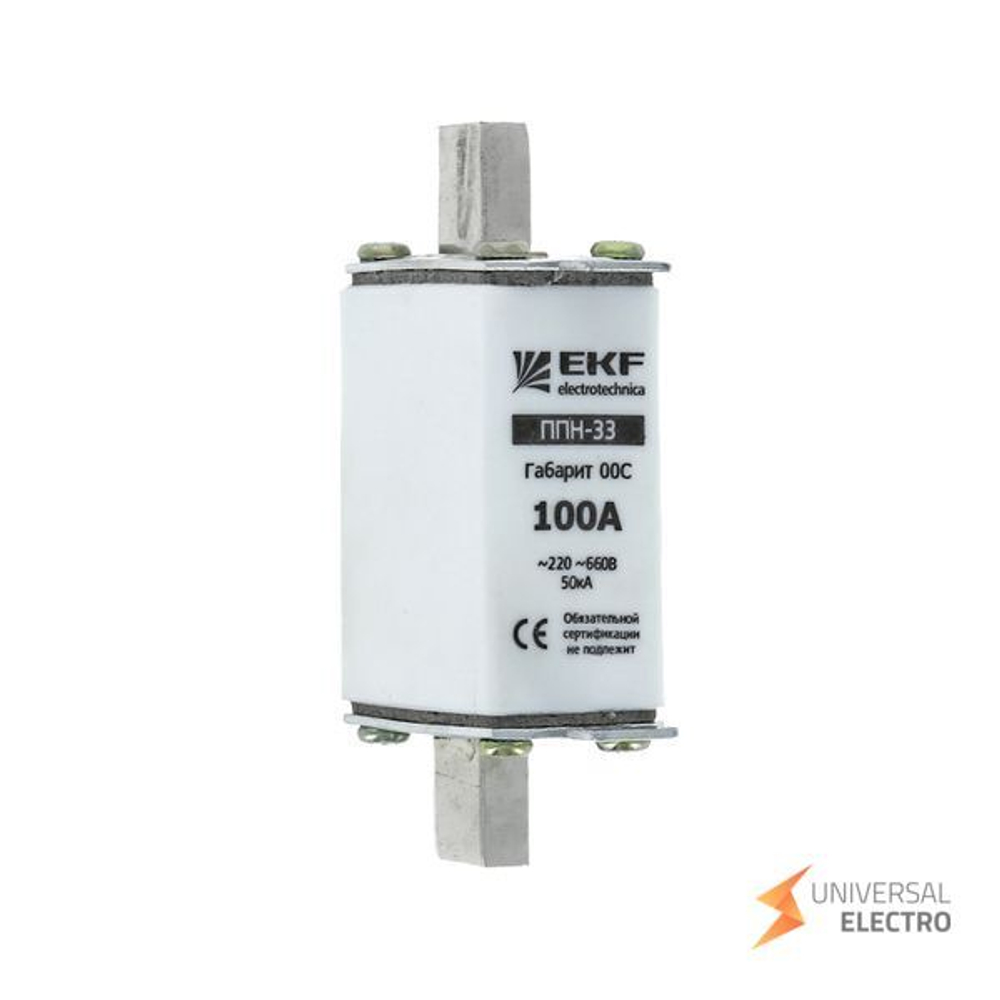 Плавкая вставка ППН-33 100/4А габарит 00С EKF