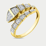 Женское кольцо из желтого золота 585 пробы с фианитами (арт. 001-0711-0001-021)