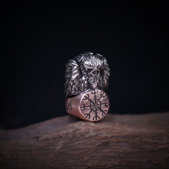 Темлячная бусина "Кольцо Одина" биметалл (бронза Шлем Ужаса)