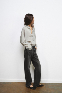 ZARA РУБАШКА СВОБОДНОГО КРОЯ В ПОЛОСКУ — ZW COLLECTION, РАЗНОЦВЕТНЫЙ