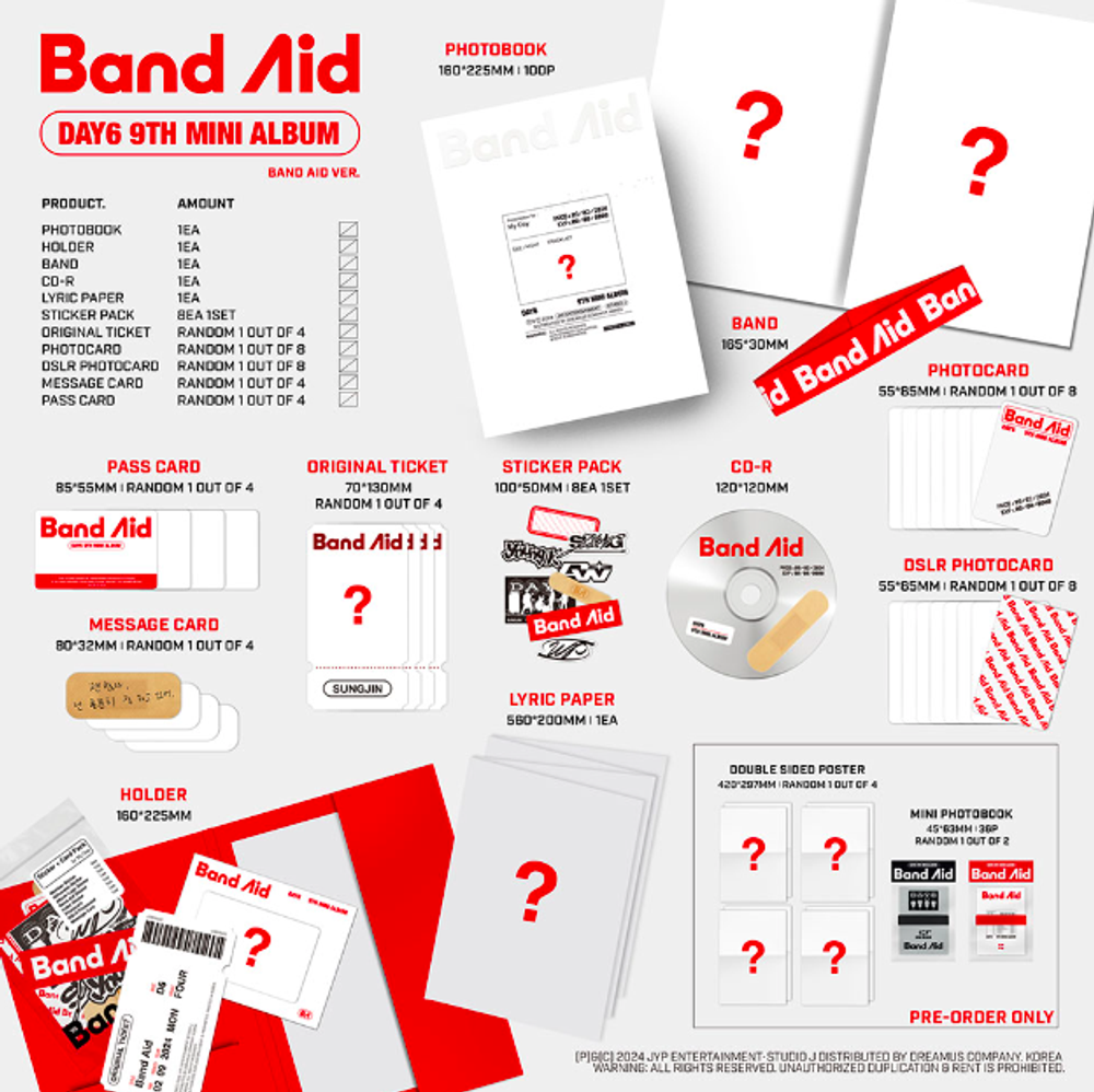 Альбом DAY6 - 9th Mini Album Band Aid