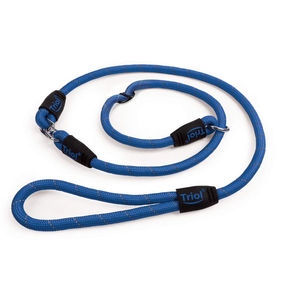 Ринговка нейлоновая с вертлюгом для собак "Арена", синяя, 8*1200мм, Triol