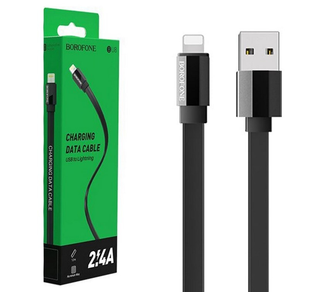 Кабель USB - Lightning BOROFONE BU8 (черный) 1м
