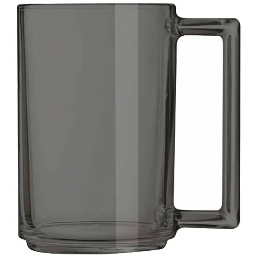 Кружка стеклянная 320мл «Фитнес» сияющий графит P9321