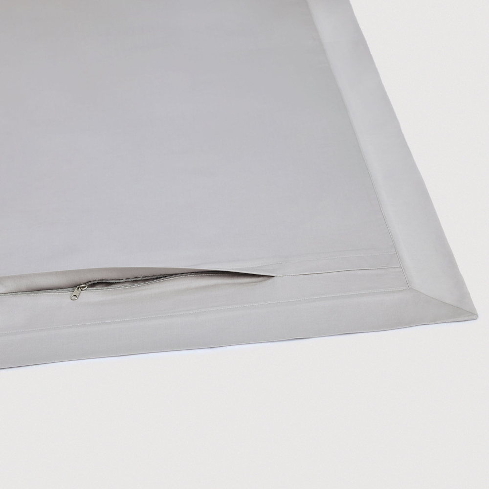 Постельное белье 2 спальное евро Сlaire&Caroll George серое с белым кантом