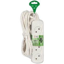 Удлинитель электрический ЭРА UDL-10-450 Greenline 4 розетки без заземления 5м ПВС 2x0.75мм2 | Бытовые удлинители