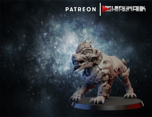 Necromunda Cyber-Mastiff Кибер-Пёс №2 миниатюра для dnd, днд, pathfinder, фентези, Настольная игра, НРИ, Варгейм, РПГ