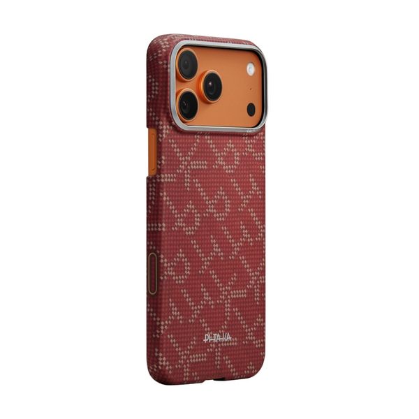 Чехол Pitaka Edge Case для iPhone 17 Pro, Красный монограм | Monogram Gold/Red