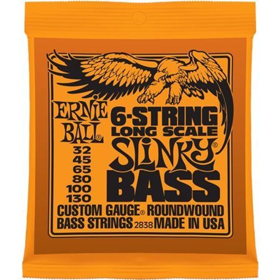 Струны для 6 струнной бас-гитары 32-130 ERNIE BALL 2838 Nickel Wound Long Scale Slinky