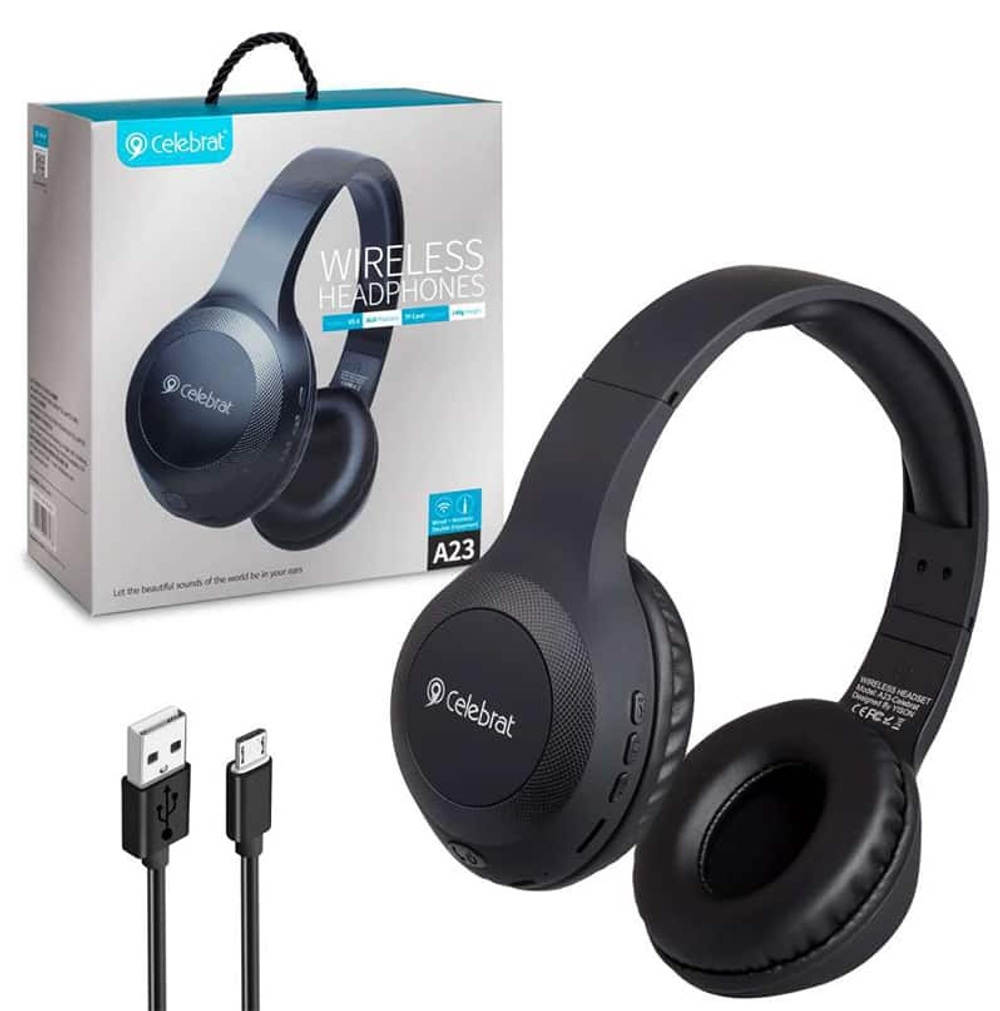Полноразмерные Bluetooth наушники CELEBRAT A23 (черный)