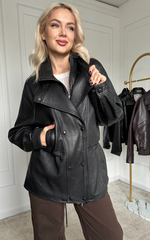 Кожаный тренч 75см