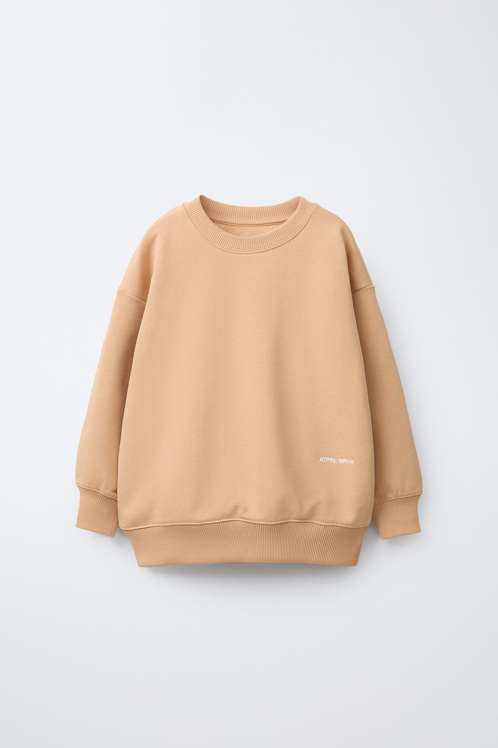 ZARA ОДНОТОННАЯ ТОЛСТОВКА С ВЫШИТОЙ НАДПИСЬЮ, ОРАНЖЕВЫЙ