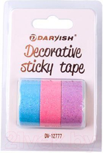 Лента декоративная липкая 3шт/уп 15мм*3м с блёстками ассорти (Darvish)