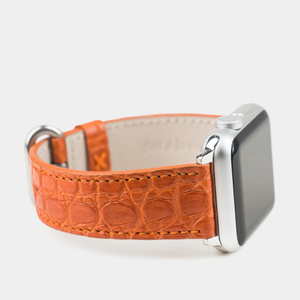 Ремешок для Apple Watch 40/41/42 mm из кожи аллигатора, оранжевого цвета