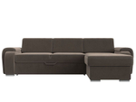 Диван угловой Лига-025 правый угол, Коричневый, Велюр, 119238