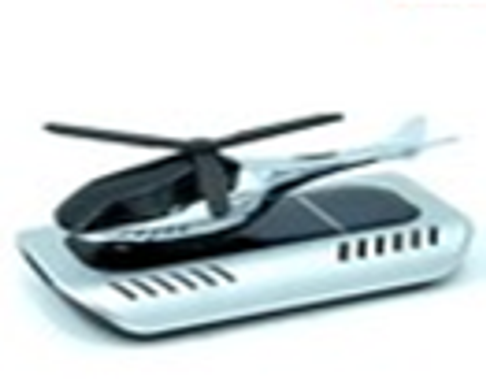 Ароматизатор-игрушка -на торпеду- Вертолет - солн батар (жидк)- YC-125SL серебристый