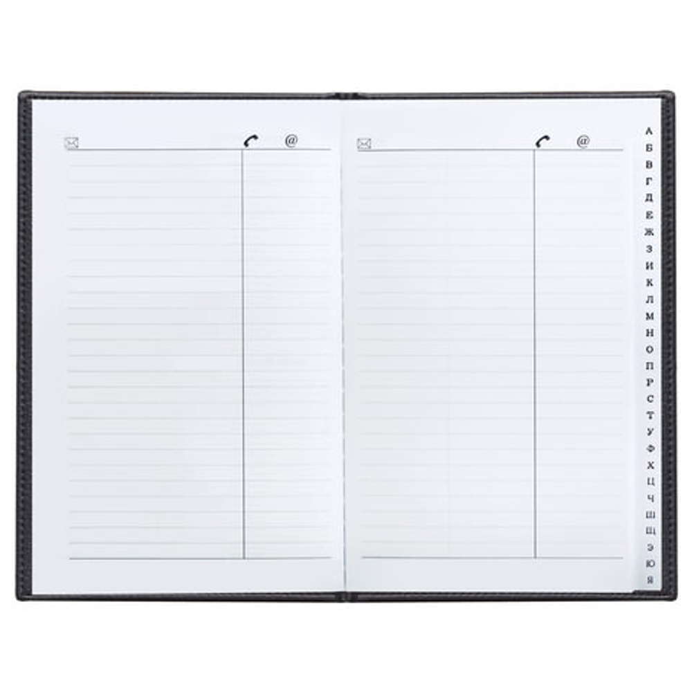 Телефонная книжка А5 (136х202 мм), BRAUBERG "Favorite", под классическую кожу, 96 л., вырубной алфавит, черная, 123504