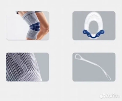 Бандаж коленный с силиконовым пателлярным кольцом титан OL-BK05