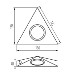 Cветильник треугольный для кухни KANLUX ZEPO LFD-T02-C/M
