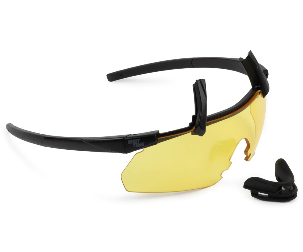 Очки стрелковые ShotTime Caracal, осколочные, черные, линза жёлтая GST-035-BLK-Y