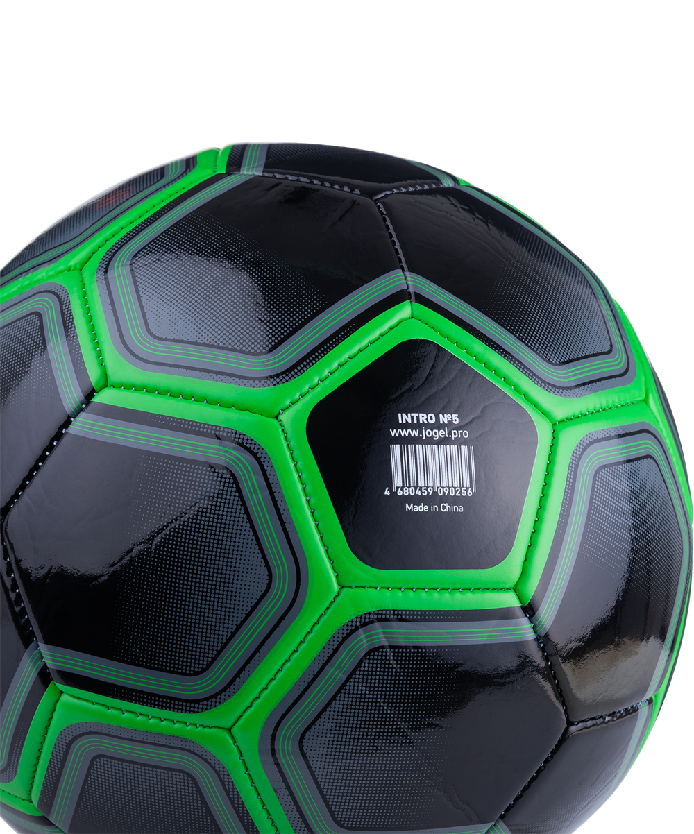 Мяч футбольный Intro №5, черный/зеленый