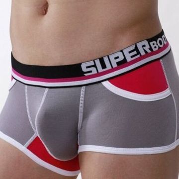 Мужские трусы хипсы серо-розовые Superbody Modal Grey Pink Hip Boxer