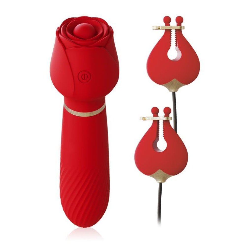 Вибромассажёр с зажимами A-LOVING, 16 см, 10 режимов