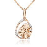 Подвеска «Шарм» из красного золота с натуральными топазами white