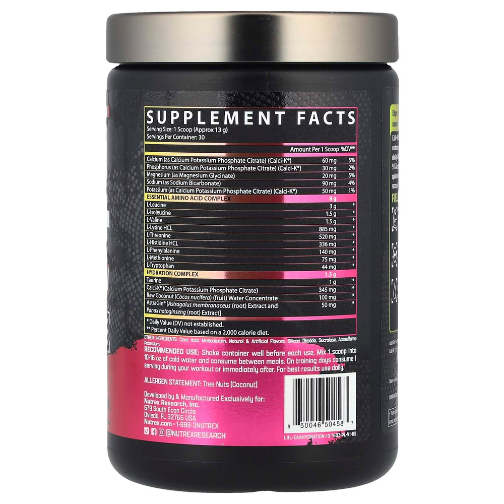 Nutrex Research, EAA + Hydration, розовый лимонад, 390 г (13,76 унции)