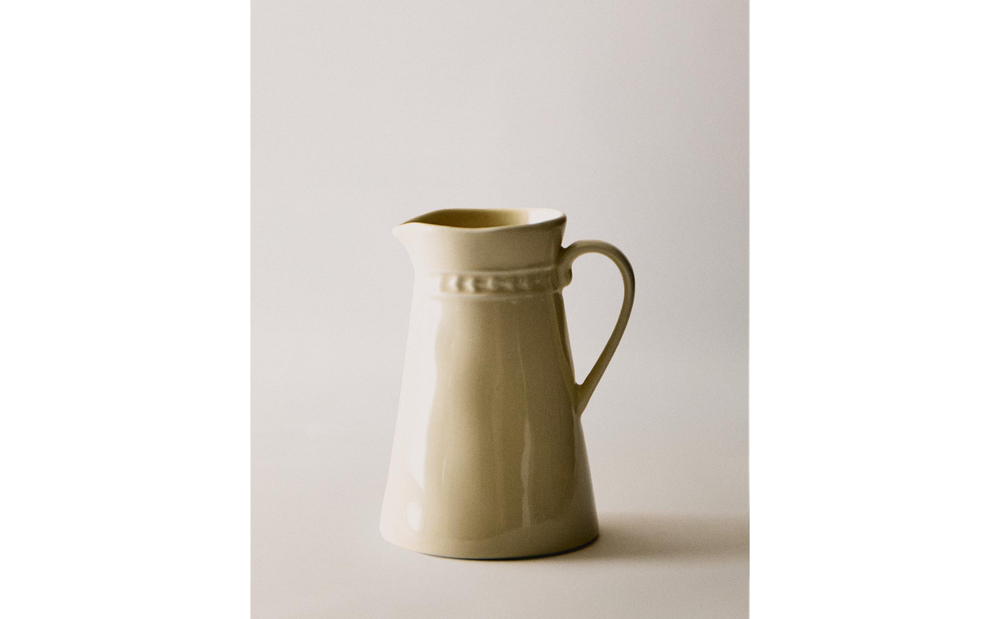 Zara Home кувшин из каменной керамики, цвет кремовый, 11.6 см