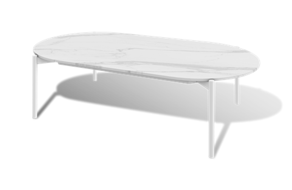 Стол журнальный Диего (WHITE-120-60-DIE-Al-(9016MUA)-4sis) молочный
