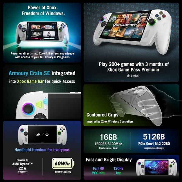 Игровая приставка Asus ROG Xbox Ally 512 ГБ, Белый | Awesome White