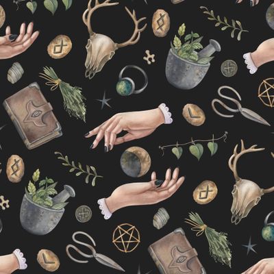 Мистический, на черном фоне