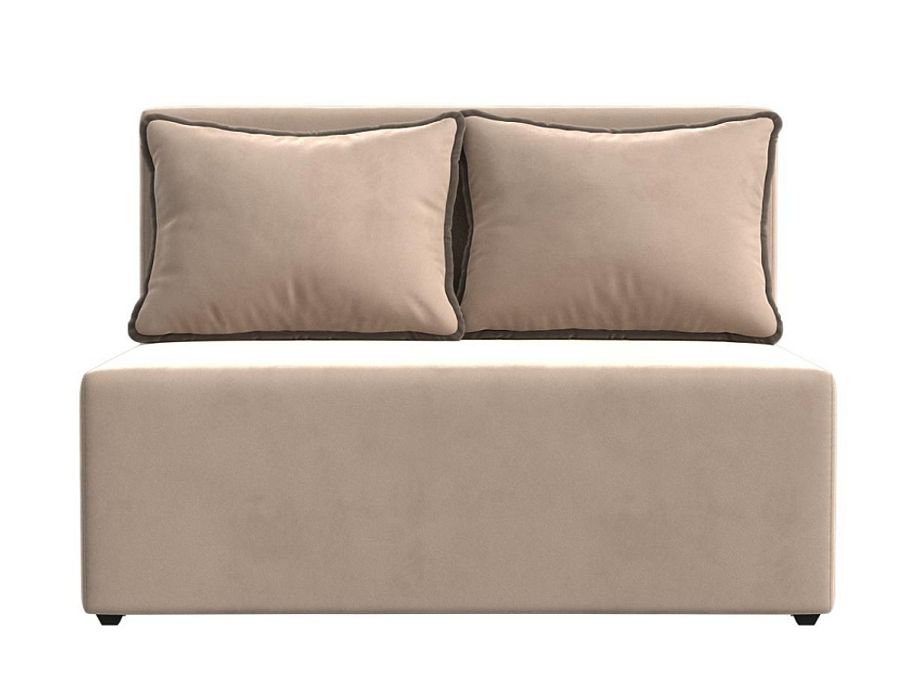 Диван прямой Лагуна, Бежевый\Коричневый, Велюр, 114430