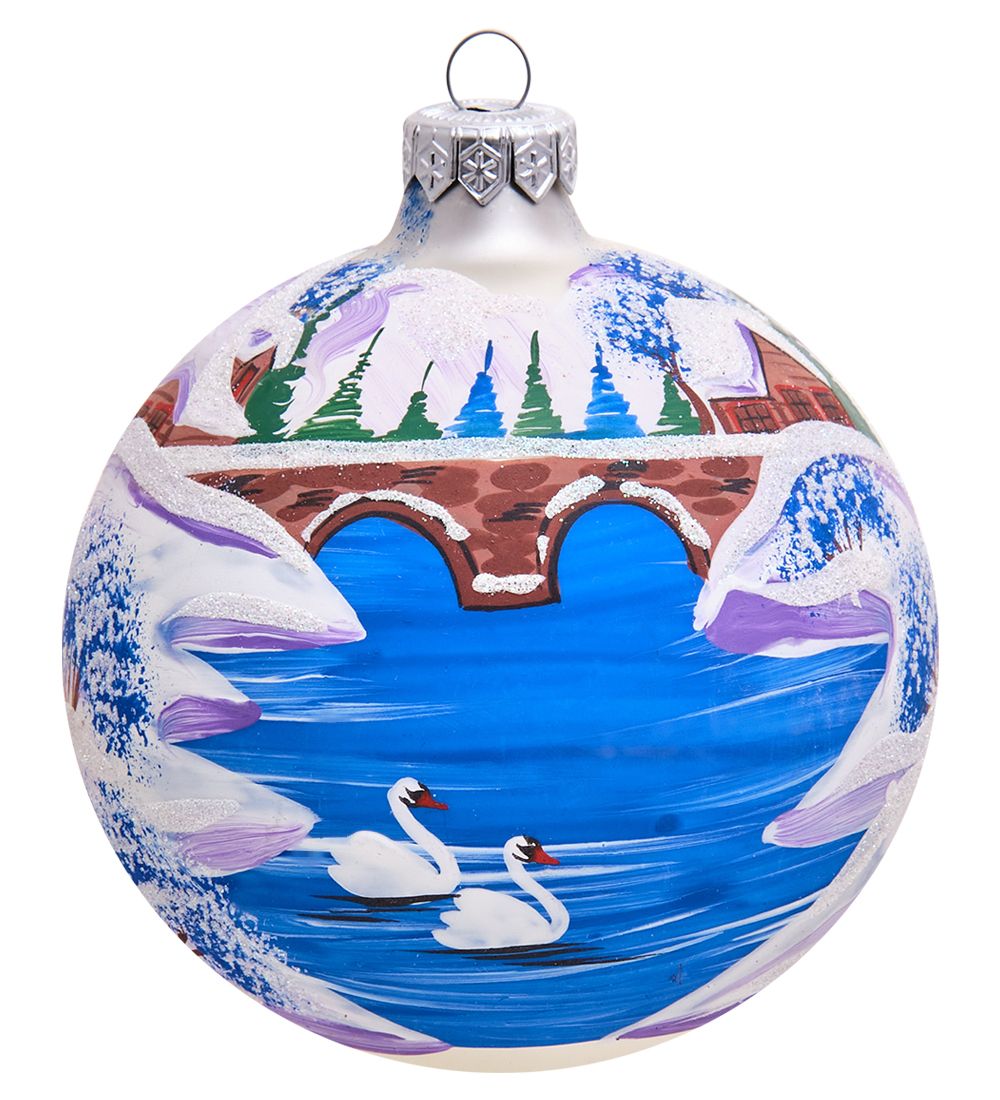 Элита НФШ-1340 Ел. украшение Шар «Лебеди» 100 мм