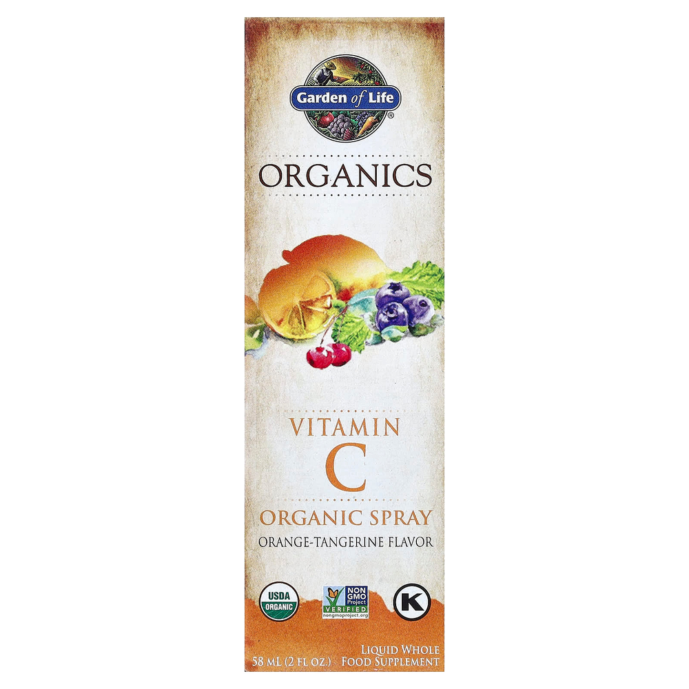 Garden of Life, Organics, органический спрей с витамином C, апельсин и мандарин, 58 мл (2 жидк. унции)