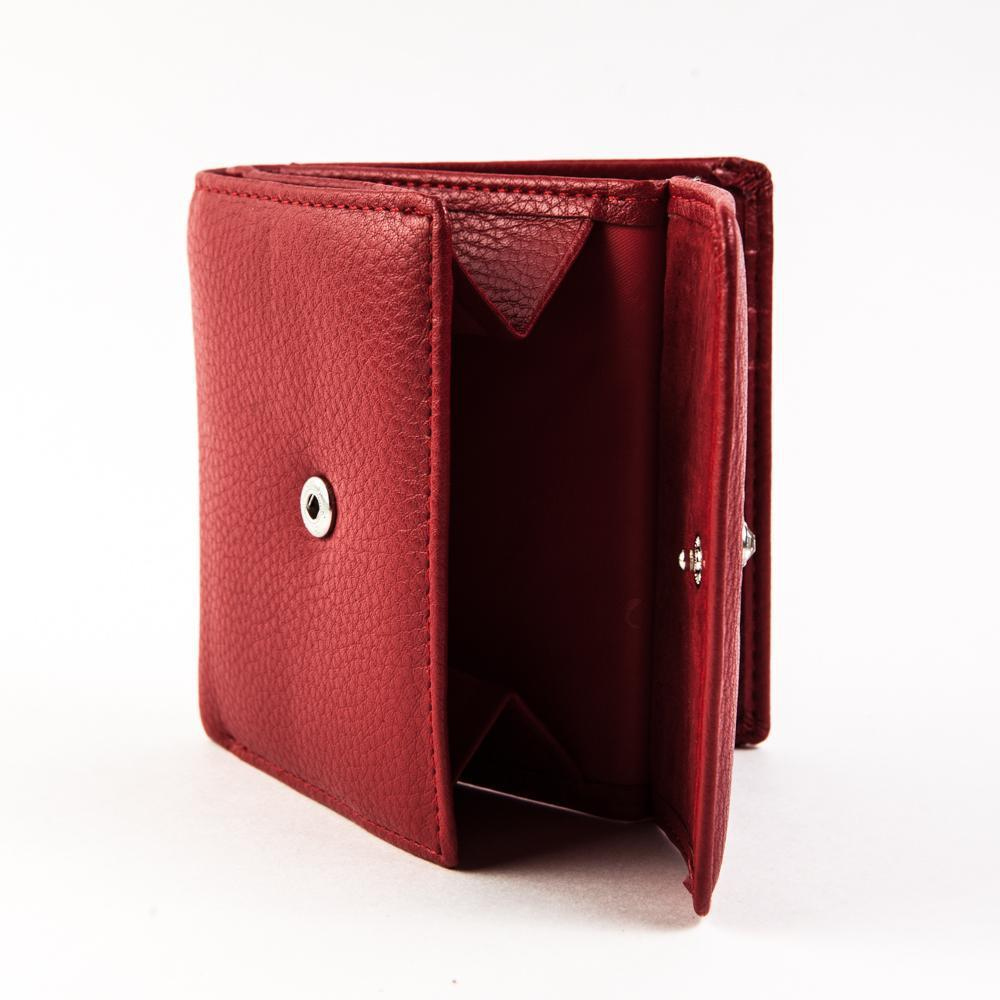 Маленький квадратный кошелёк красный женский Coscet иск.кожа CS404-108B