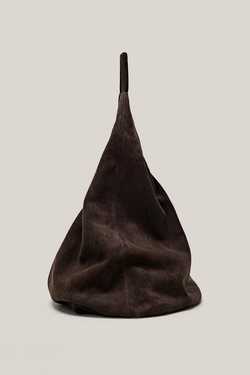 Massimo Dutti Большая кожаная сумка-шоппер из натуральной кожи - Limited Edition, коричневый