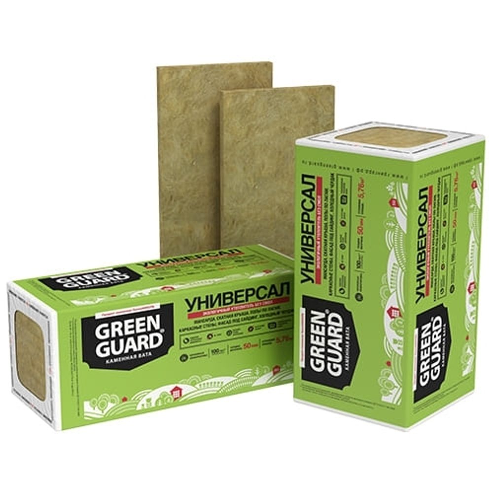 Плиты минераловатные GreenGuard 1200х600х100 мм (уп/4плит, 2,88м2)